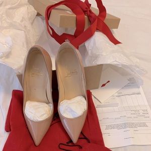 Christian Louboutin Pigalle 120 patent nude 35